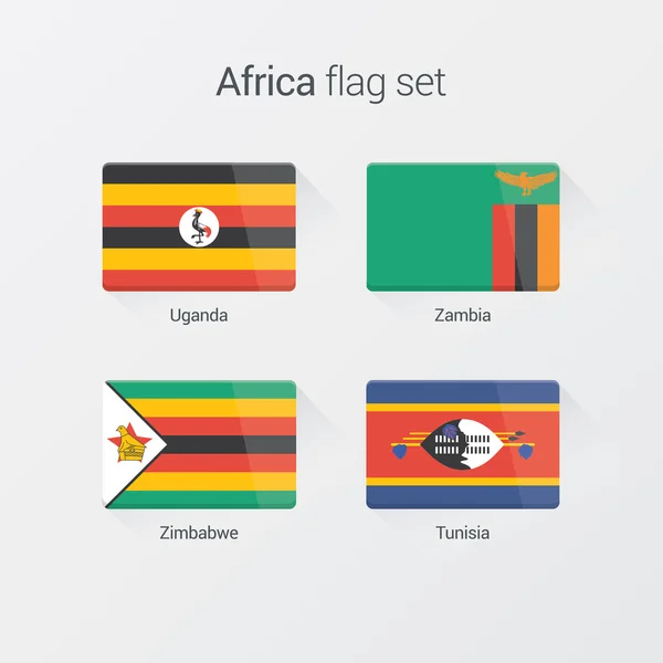 Afrikanische Flagge gesetzt. flache Bauweise — Stockvektor