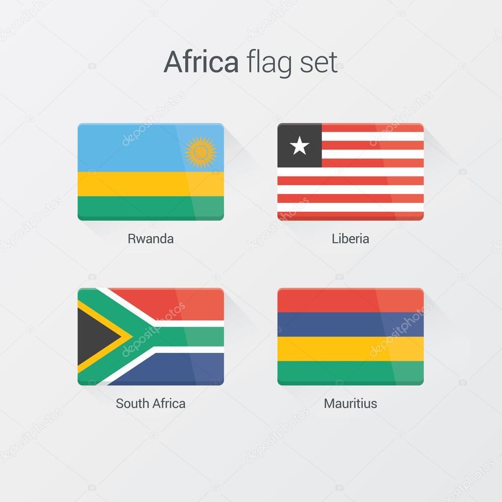 Africa flag set. Flat design
