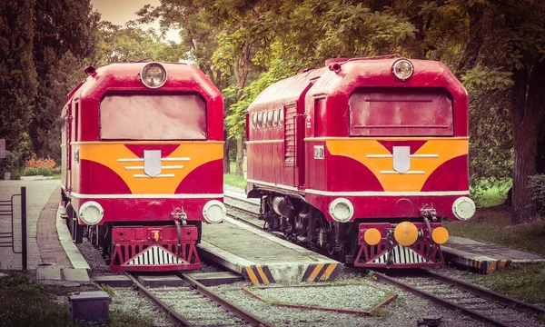 Vintage train moteur avant gros plan — Photo