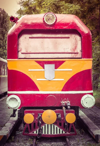 Vintage train moteur avant gros plan — Photo