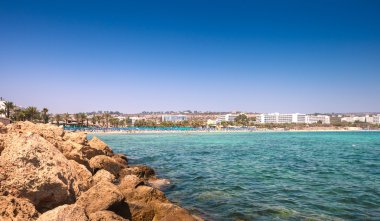 Çarpıcı beach lagün Ayia Napa Kıbrıs Adası yakınlarında