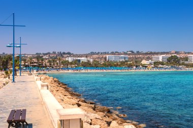 Çarpıcı beach lagün Ayia Napa Kıbrıs Adası yakınlarında