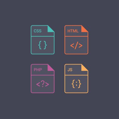 Dosya biçimi düz Icon set