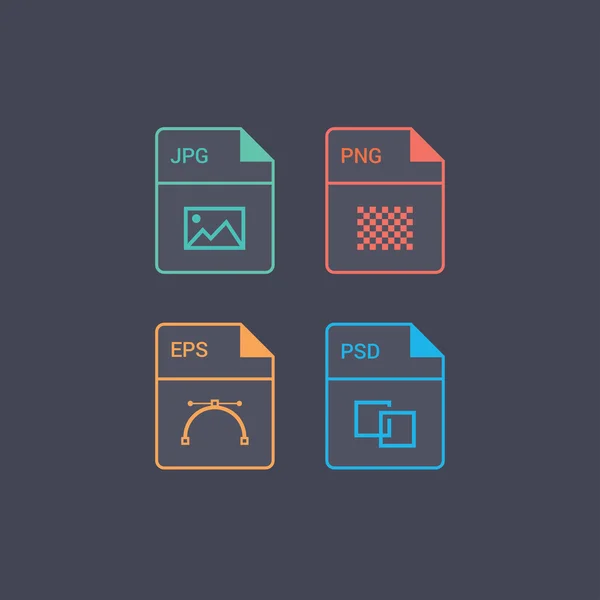 Formato de archivo flat icon set — Archivo Imágenes Vectoriales
