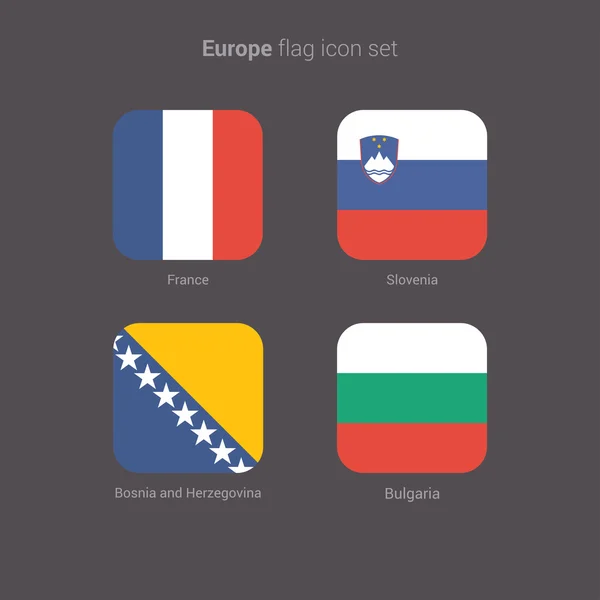 European countries flat flags set — Stock Vector