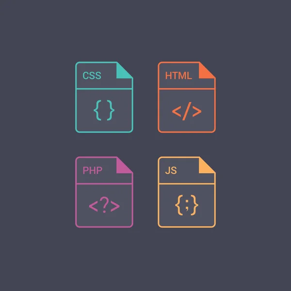 Dosya biçimi düz Icon set
