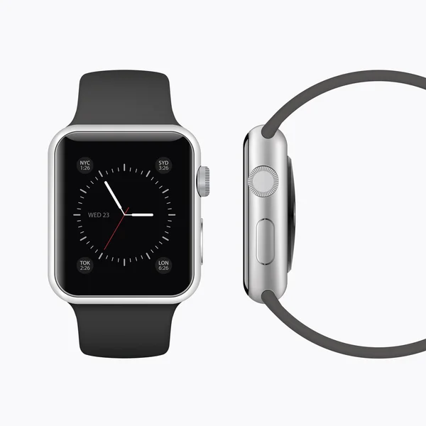 現代のスマートな腕時計のモックアップ — ストックベクタ