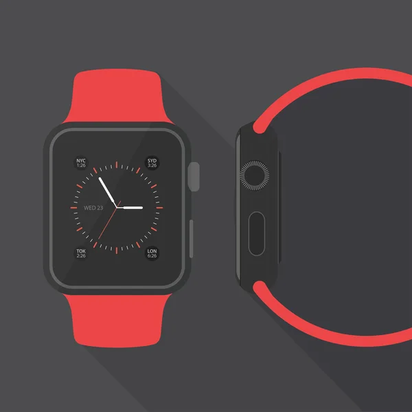 Flat sport smart watch mockup — Stock Vector