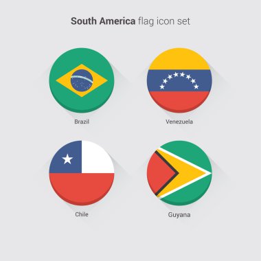Güney Amerika düz bayrakları kümesi