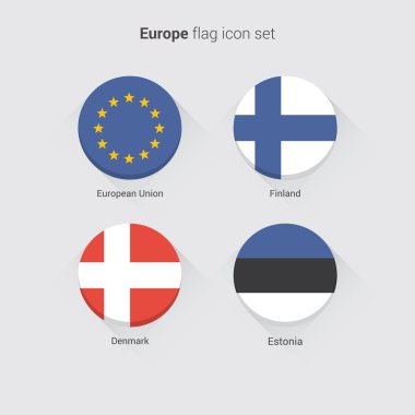 Avrupa ülkeleri düz bayrakları kümesi