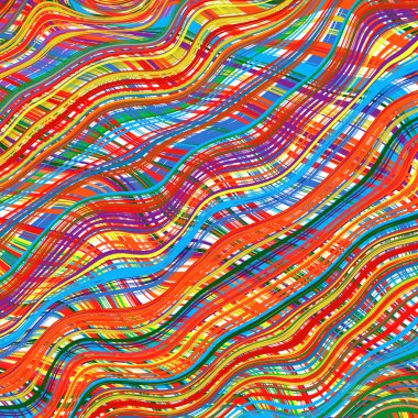 Kavisli rainbow çizgili renk arka plan sanat