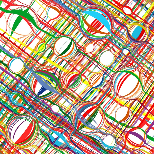 Línea de arte abstracto color curvo rayas fondo ilustración — Archivo Imágenes Vectoriales