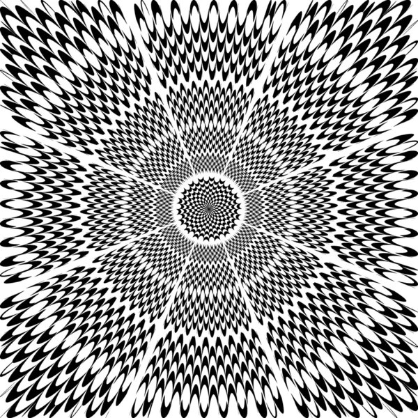 抽象花黑色和白色的催眠矢量背景 — 图库矢量图片