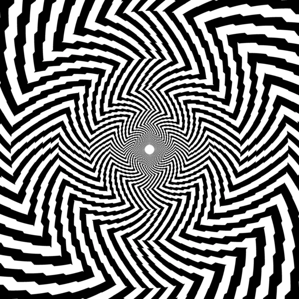 Vektor-Illustration der optischen Illusion schwarz-weiß hypnotischer Schachhintergrund — Stockvektor