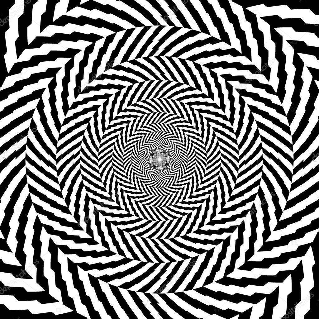 Vector illustration of optical illusion black and white hypnotic chess ...