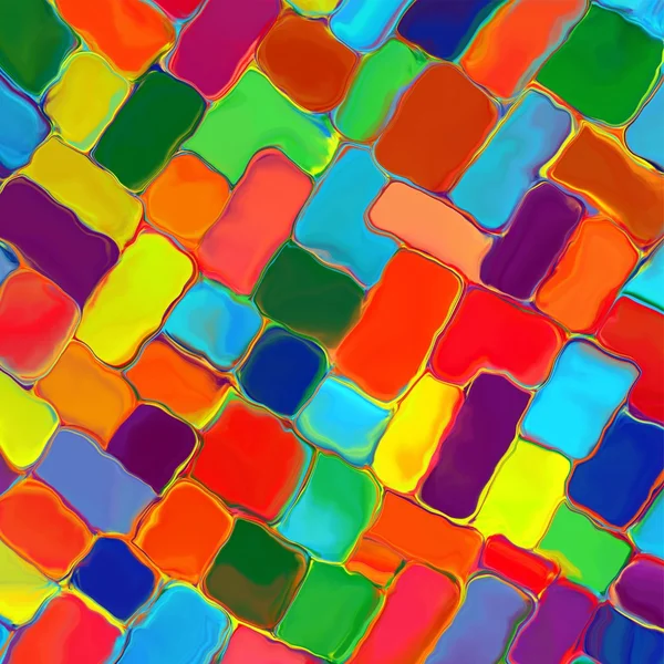 Abstract rainbow color paint tiles pattern art background — Stock Photo, Image