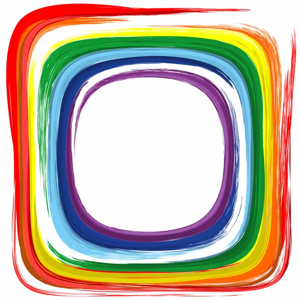 艺术彩虹颜色圈框架抽象泼油漆背景 — 图库矢量图片
