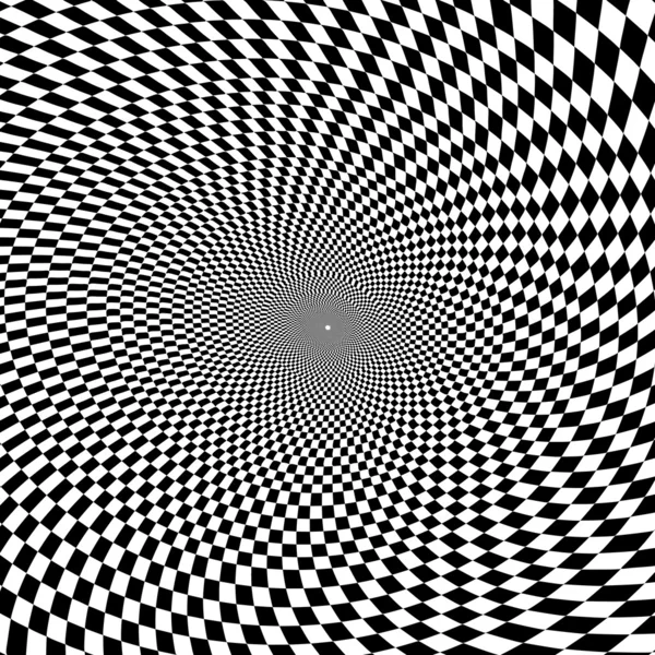 Vector optical illusion zoom black and white background — Stock Vector