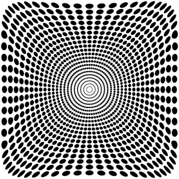 Vector optical illusion zoom black and white background — Stock Vector