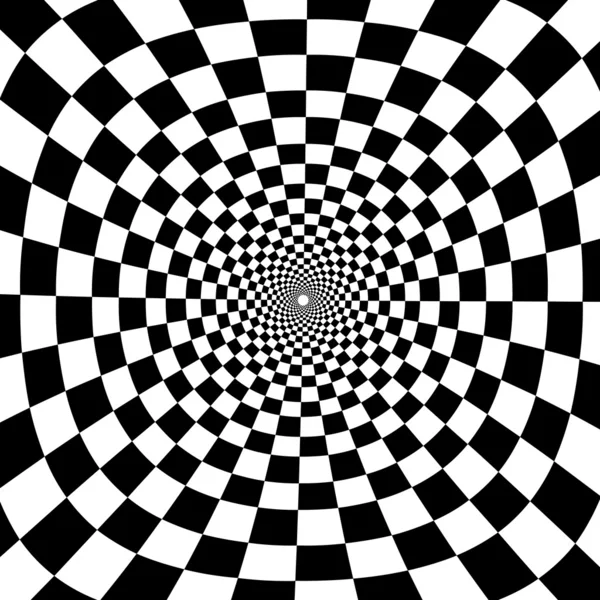 Vector optische illusie zoom zwarte en witte achtergrond — Stockvector