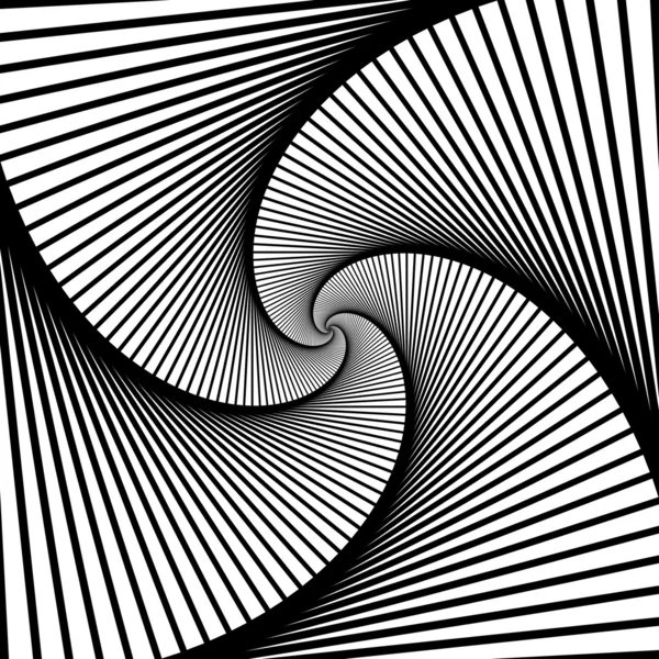 Abstract spiral lines black and white vector background — Stock Vector