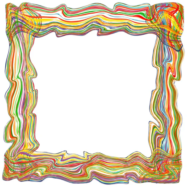 Abstrait arc-en-ciel rayures courbes couleur ligne cadre fond — Image vectorielle