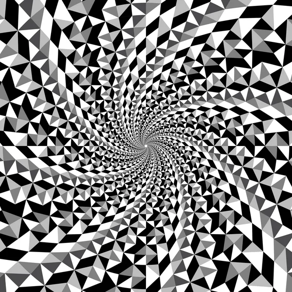 Black and white optical illusion triangle vector hypnotic spiral background 4 — Stock Vector