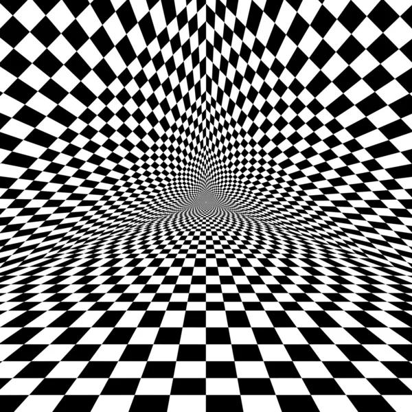 Black and white optical illusion triangle vector pattern, background, texture — Stock Vector