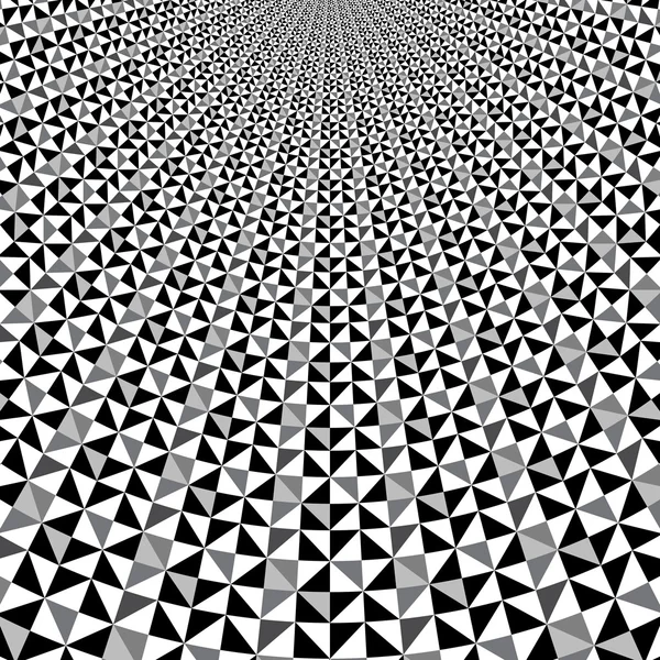 Preto e branco ilusão óptica triângulo vetor padrão, fundo, textura — Vetor de Stock