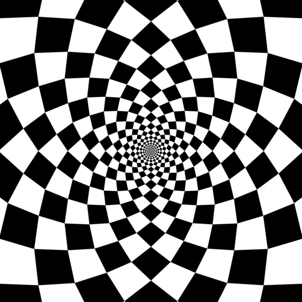 Vektor optische Täuschung Zoom schwarz-weißer Hintergrund — Stockvektor