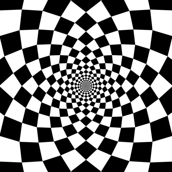 Zoom illusion optique vectorielle fond noir et blanc — Image vectorielle