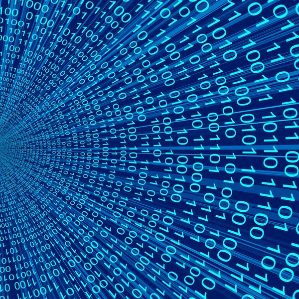 Astratto codice binario verde 3D sfondo linea vettoriale di tecnologie dell'informazione — Vettoriale Stock