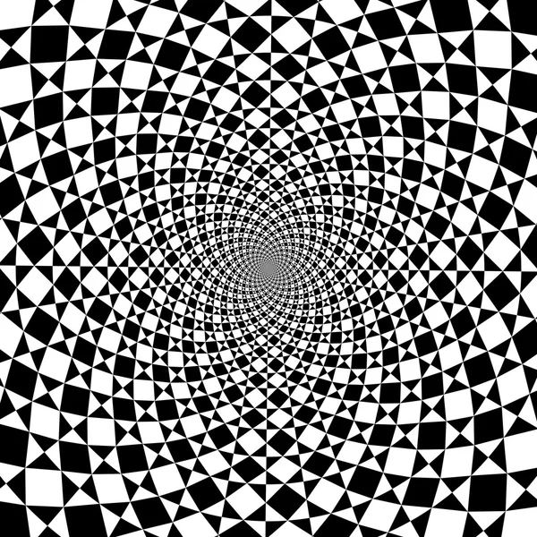 Optische illusie zoom zwarte en witte achtergrond — Stockvector