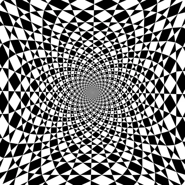 Illusion optique zoom arrière-plan noir et blanc — Image vectorielle
