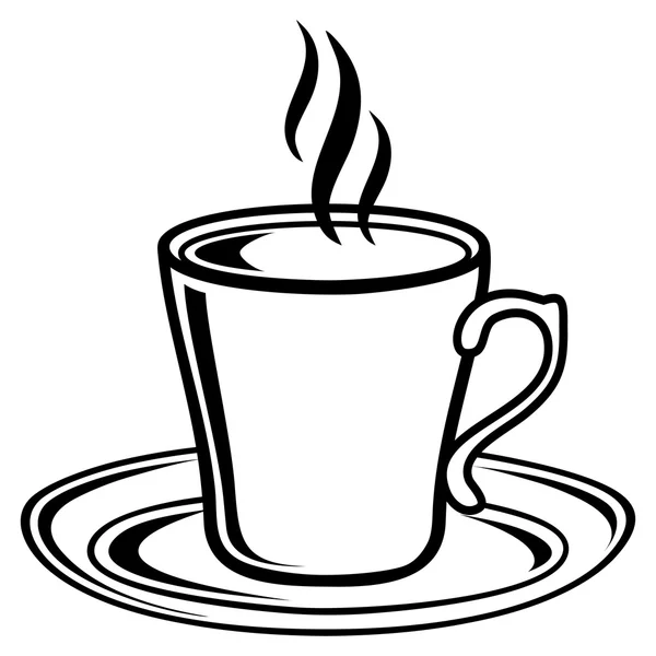 Tazza di tè caffè bianco e nero — Vettoriale Stock