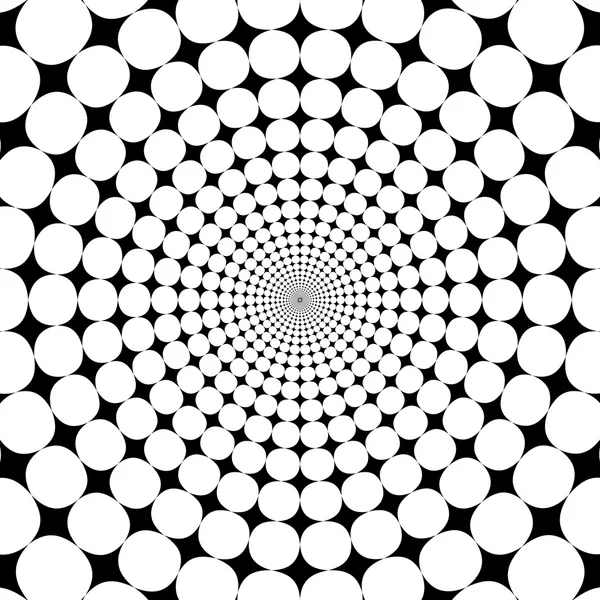 Optical illusion zoom black and white background — Stock Vector