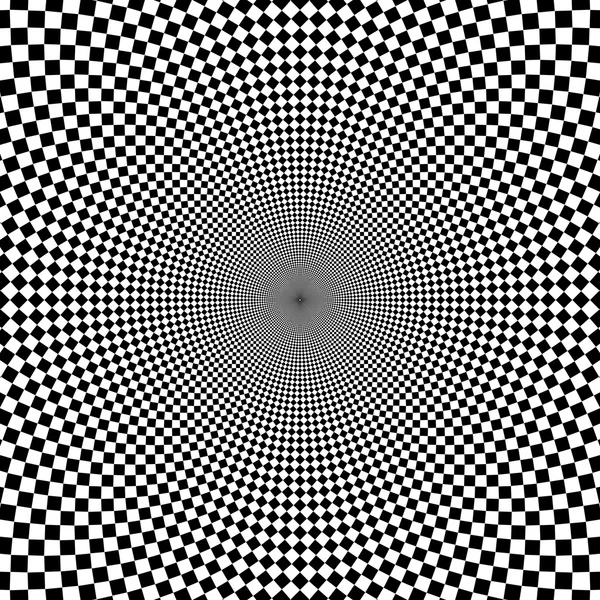 Zoom ilusión óptica fondo blanco y negro — Vector de stock