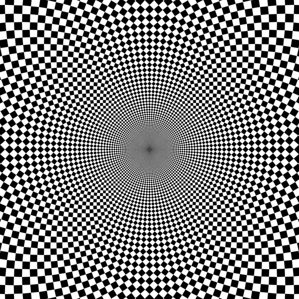 Optical illusion zoom black and white background — Stock Vector