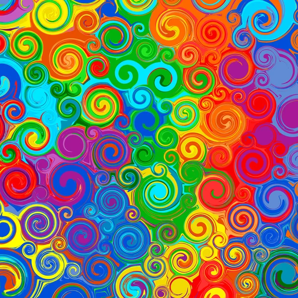 Regenboog gebogen strepen kleur lijn kunst swirl vector achtergrond — Stockvector