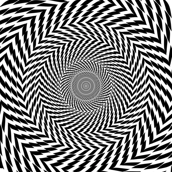 Optical illusion zoom black and white background — Stock Vector