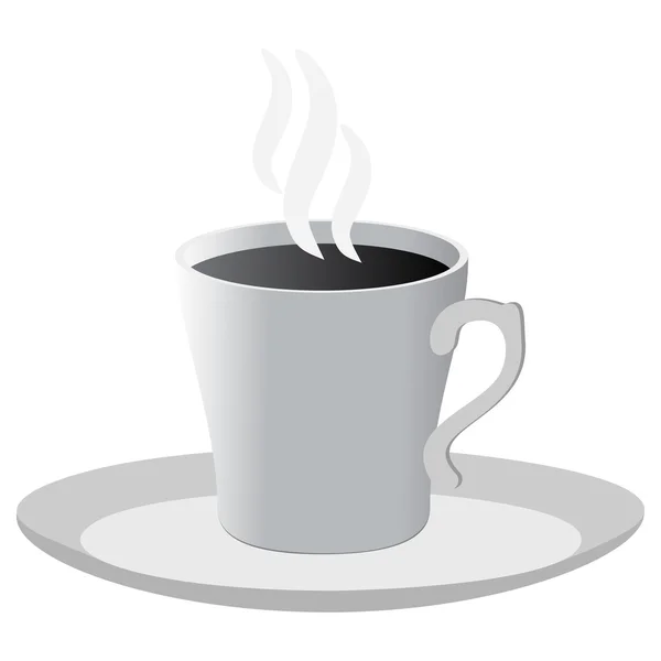 Tazza di caffè bianco e nero isolato — Vettoriale Stock