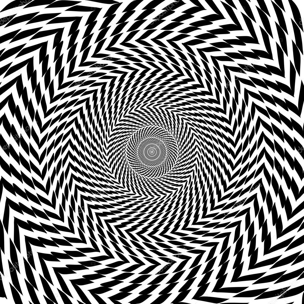 optical illusion zoom black and white background