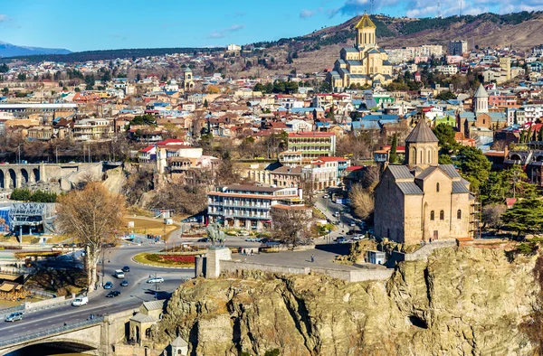 Tiflis, Gürcistan 'ın hava manzarası — Stok fotoğraf