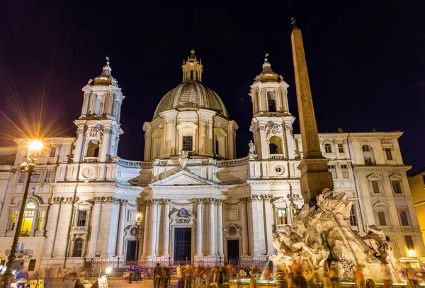 Saint Agnese Agone Basilica piazza Navona üzerinde — Stok fotoğraf
