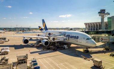 Lufthansa Airbus A380 Frankfurt Uluslararası Havalimanı