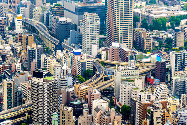 Elevated road interchange in Tokyo city centre - Japan