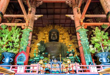 Daibutsu, dev Buda heykelinin Todai-ji Tapınağı - Nara