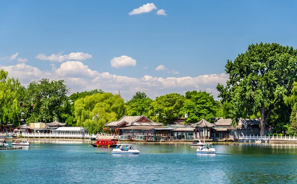 Qianhai lake i Shichahai område i Beijing — Stockfoto