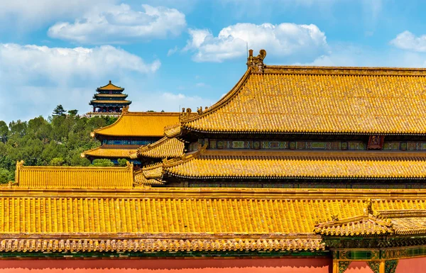 Traditionella tak av den förbjudna staden i Peking — Stockfoto