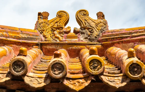 Roof decorations in the Forbidden City, Beijing — Stock Photo, Image